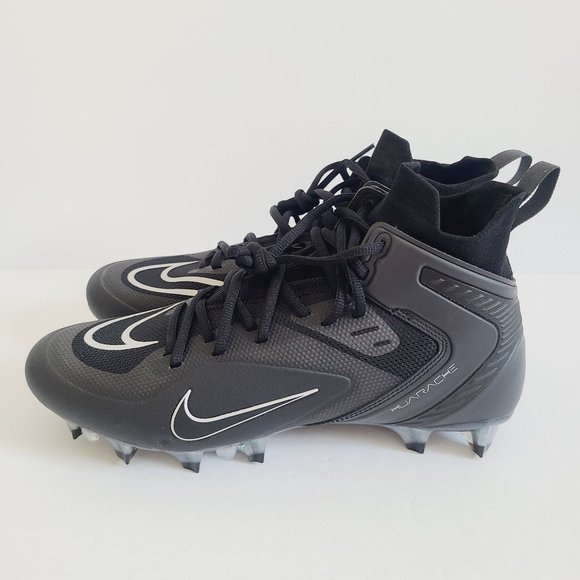 NEW Nike Alpha Huarache 8 Elite LAX Lacrosse Cleats CW4440-011 Size 11.5 Black - Picture 1 of 7